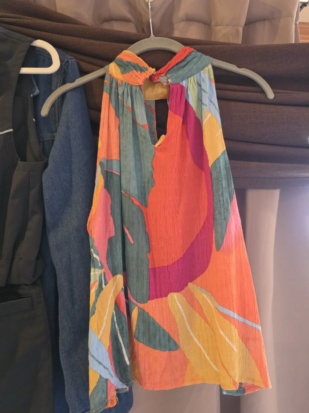 Multicolor Halter A-Line Women’s Top